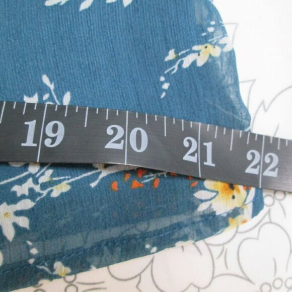 Papermoon Blouse Teal Floral Print Size XS Sleeveless V-Neck Top NWT - Picture 12 of 15